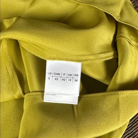 Lafayette 148 butterfly stretch ecru green silk midi long dress NWOT size 6 - Picture 10 of 14